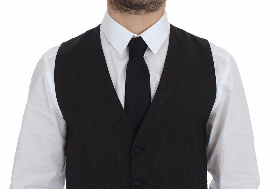 Dolce & Gabbana Gray Wool Stretch Dress Vest Jacket Blazer by Dolce & Gabbana