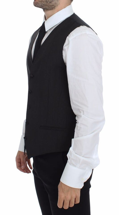 Dolce & Gabbana Gray Wool Stretch Dress Vest Jacket Blazer by Dolce & Gabbana