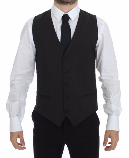 Dolce & Gabbana Gray Wool Stretch Dress Vest Jacket Blazer by Dolce & Gabbana