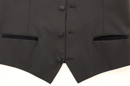 Dolce &amp; Gabbana Élégant gilet en laine et soie noire