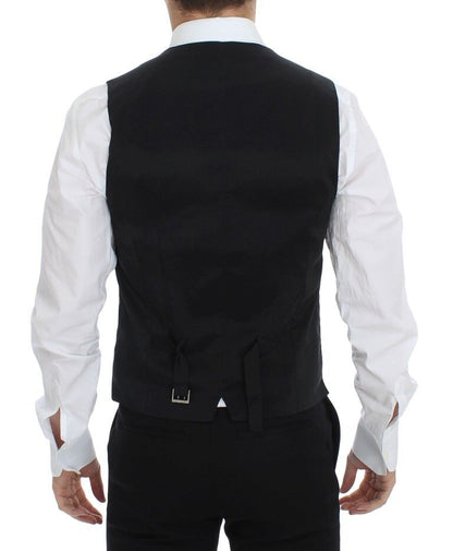 Dolce &amp; Gabbana Élégant gilet en laine et soie noire