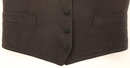 Dolce &amp; Gabbana - Gilet élégant en coton mélangé marron