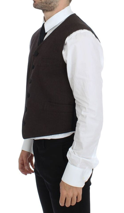 Dolce &amp; Gabbana - Gilet élégant en coton mélangé marron