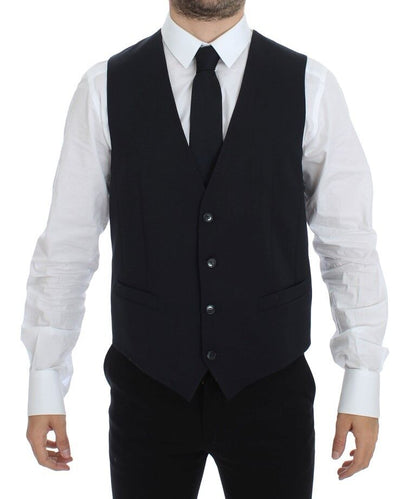 Dolce &amp; Gabbana Élégant gilet en coton stretch bleu