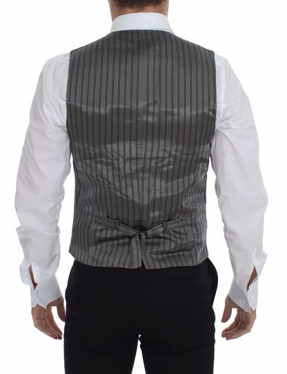 Dolce &amp; Gabbana Élégant gilet en coton stretch gris