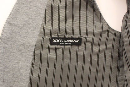 Dolce &amp; Gabbana Élégant gilet en coton stretch gris