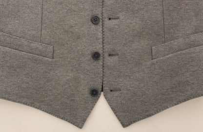 Dolce &amp; Gabbana Élégant gilet en coton stretch gris