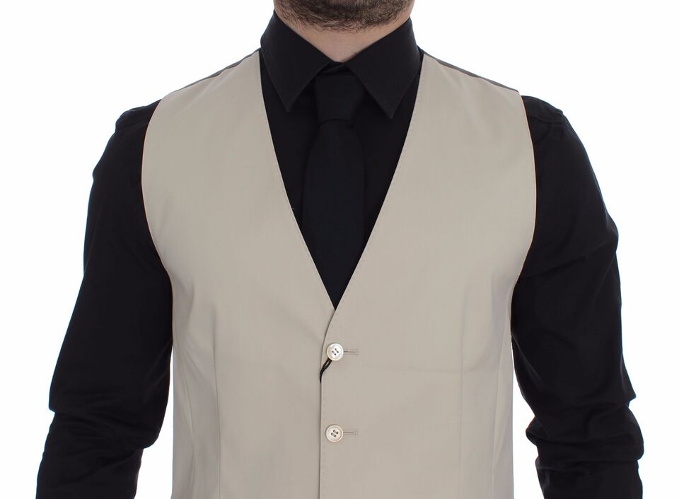 Dolce &amp; Gabbana - Élégant gilet en coton mélangé beige