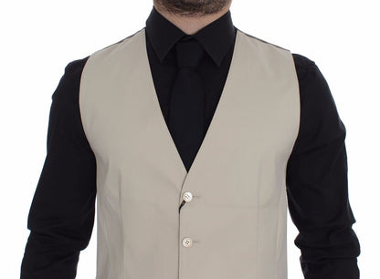 Dolce &amp; Gabbana - Élégant gilet en coton mélangé beige