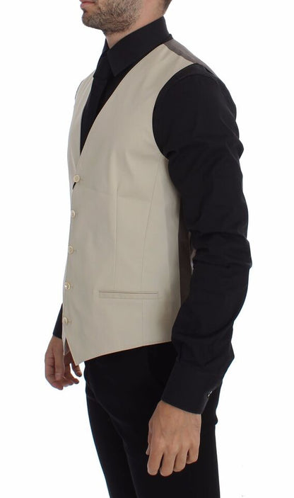 Dolce &amp; Gabbana - Élégant gilet en coton mélangé beige