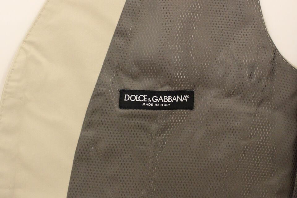 Dolce &amp; Gabbana - Élégant gilet en coton mélangé beige