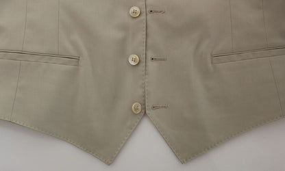 Dolce &amp; Gabbana - Élégant gilet en coton mélangé beige