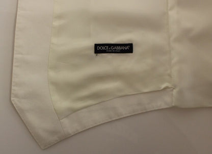 Dolce &amp; Gabbana Élégant gilet en coton et soie blanc