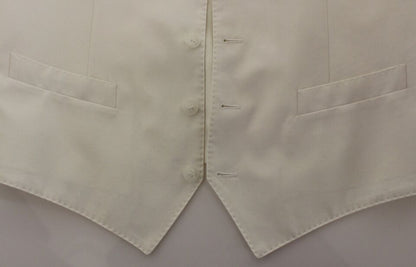Dolce &amp; Gabbana Élégant gilet en coton et soie blanc