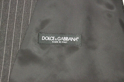Dolce &amp; Gabbana Élégant gilet en laine à rayures grises