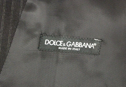 Dolce &amp; Gabbana Black Striped Wool Single Breasted Cardigan