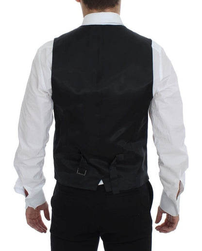 Dolce &amp; Gabbana Black Striped Wool Single Breasted Cardigan