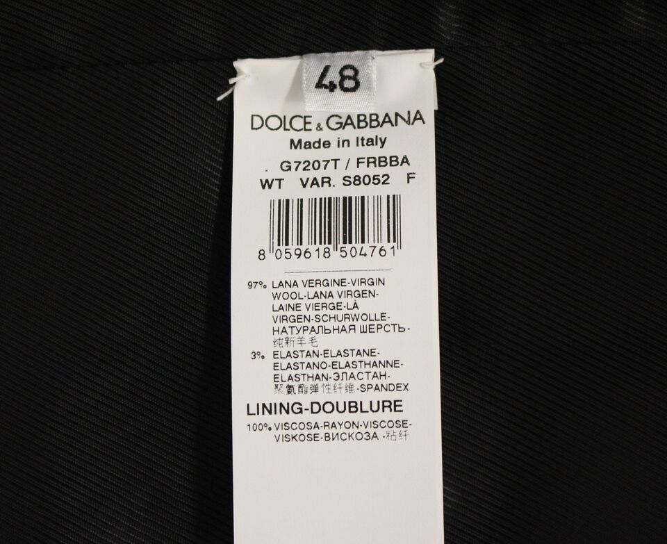 Dolce &amp; Gabbana Gray Striped Wool Logo Vest Gilet Weste
