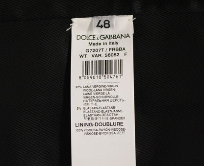 Dolce &amp; Gabbana Gray Striped Wool Logo Vest Gilet Weste