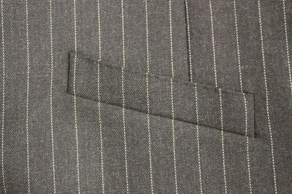 Dolce &amp; Gabbana Gray Striped Wool Logo Vest Gilet Weste
