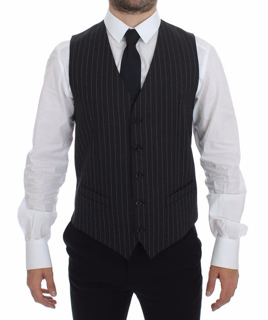 Dolce &amp; Gabbana - Robe gilet élégante à rayures grises