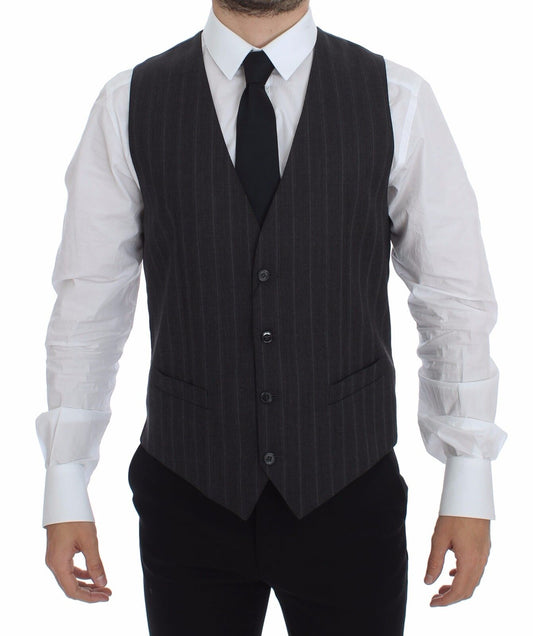 Dolce &amp; Gabbana - Robe gilet élégante à rayures grises