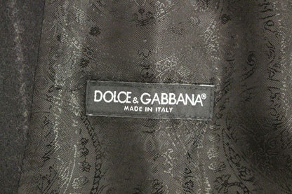 Dolce &amp; Gabbana Élégant gilet à rayures noires à boutonnage simple