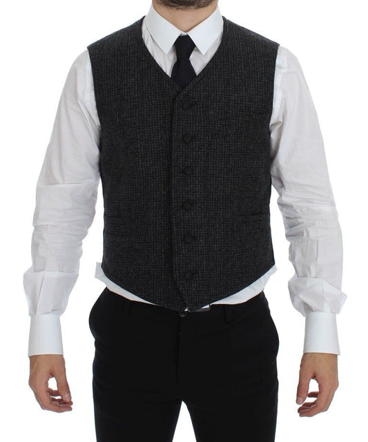 Dolce &amp; Gabbana Élégant gilet en laine mélangée grise