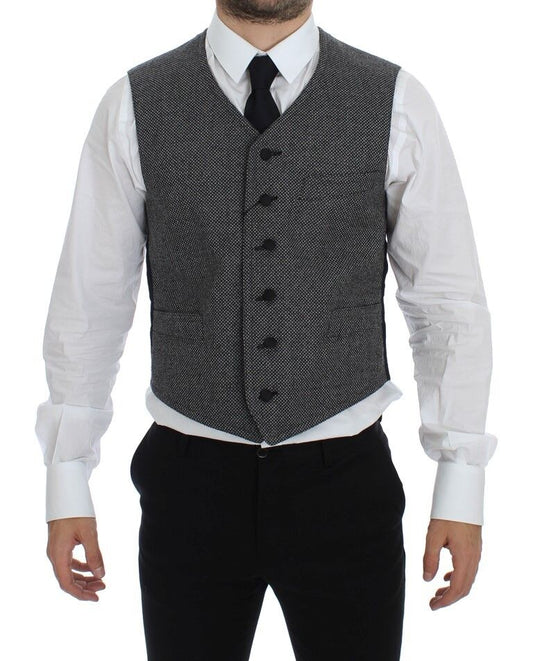 Dolce &amp; Gabbana Élégant gilet gris à boutonnage simple