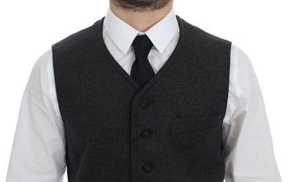 Dolce & Gabbana Gray Wool Blend Logo Vest Gilet Weste by Dolce & Gabbana