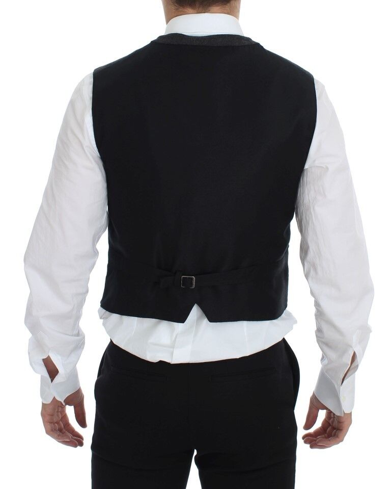 Dolce & Gabbana Gray Wool Blend Logo Vest Gilet Weste by Dolce & Gabbana
