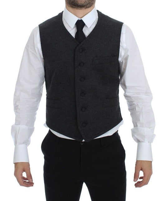Dolce &amp; Gabbana Élégant gilet en laine mélangée grise