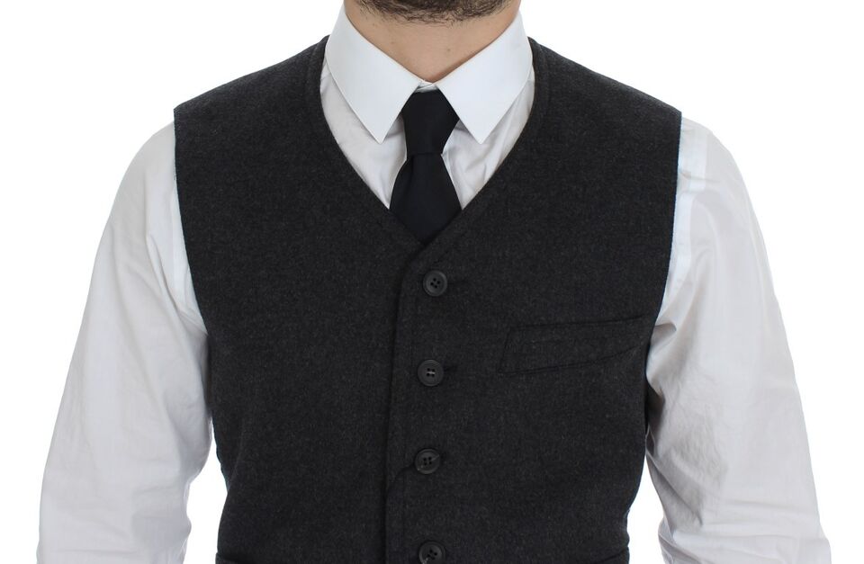 Dolce &amp; Gabbana Élégant gilet en laine mélangée grise