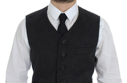 Dolce &amp; Gabbana Élégant gilet en laine mélangée grise
