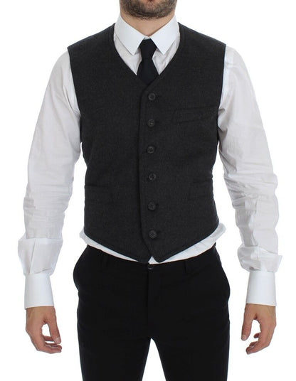 Dolce &amp; Gabbana Élégant gilet en laine mélangée grise