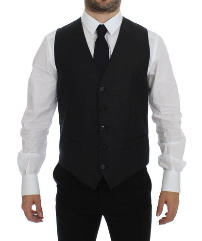 Dolce &amp; Gabbana Élégant gilet en laine mélangée grise