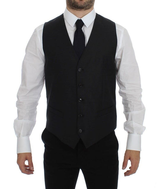 Dolce &amp; Gabbana Élégant gilet en laine mélangée grise