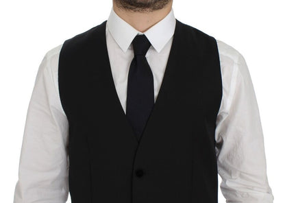 Dolce &amp; Gabbana - Gilet élégant en laine noire pour robe de soirée