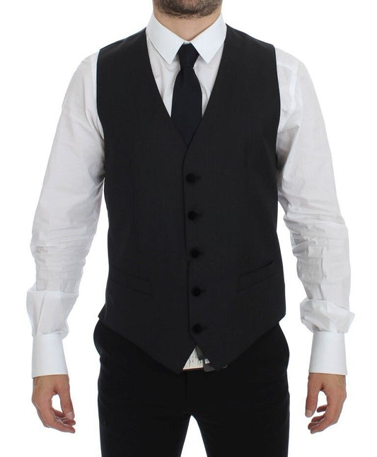 Dolce &amp; Gabbana Élégant gilet en laine grise