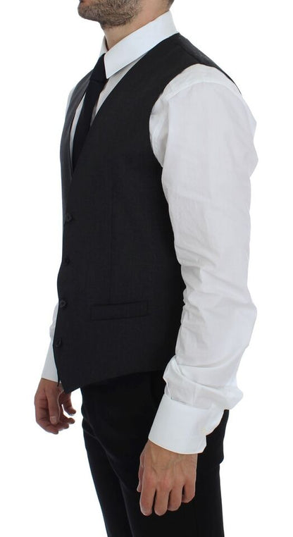 Dolce &amp; Gabbana - Gilet élégant en laine grise pour robe de soirée