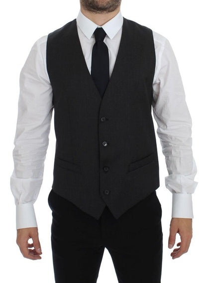 Dolce &amp; Gabbana - Gilet élégant en laine grise pour robe de soirée