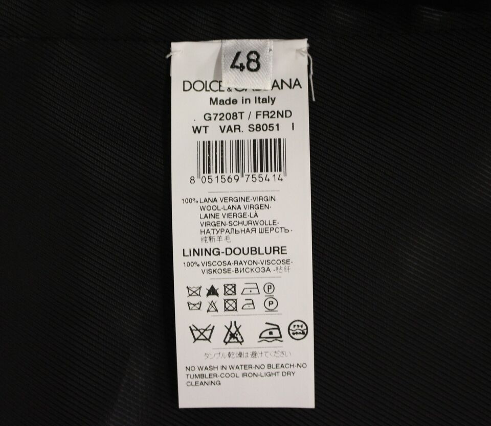 Dolce &amp; Gabbana Gray Striped Wool Single Breasted Cardigan