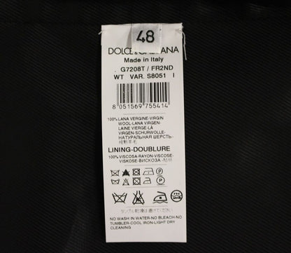 Dolce &amp; Gabbana Gray Striped Wool Single Breasted Cardigan