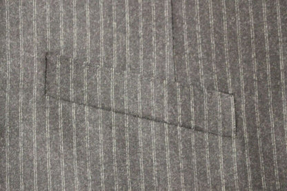 Dolce &amp; Gabbana Gray Striped Wool Single Breasted Cardigan