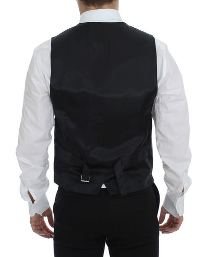 Dolce &amp; Gabbana Gray Striped Wool Single Breasted Cardigan