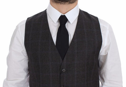 Dolce &amp; Gabbana Brown Check Wool Single Breasted Cardigan