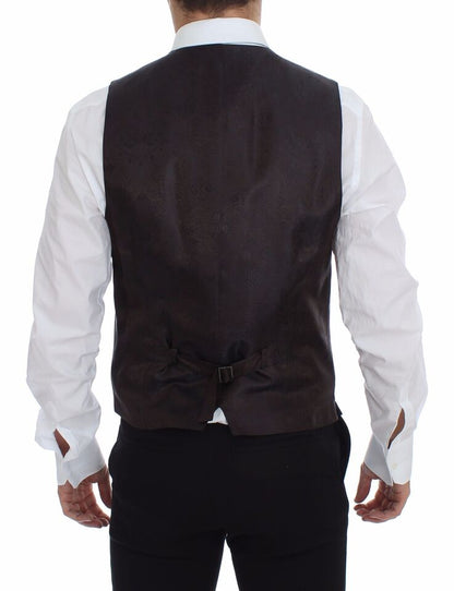 Dolce &amp; Gabbana Brown Check Wool Single Breasted Cardigan