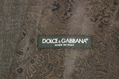 Dolce &amp; Gabbana Brown Check Wool Single Breasted Cardigan