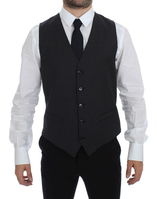 Dolce &amp; Gabbana - Robe gilet élégante à rayures grises