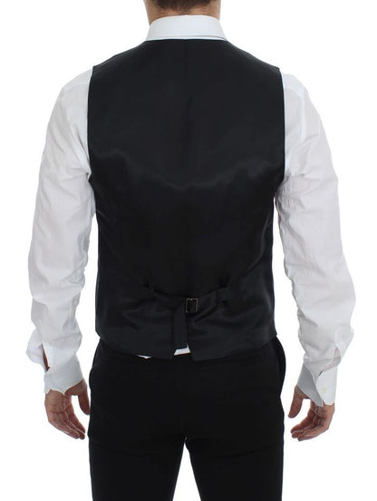 Dolce &amp; Gabbana Élégant gilet en laine à rayures noires